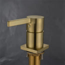 GobekUsa Brushed Gold Basin Faucet: 360 Rotating Two Hole Widespread Bathroom Sink Tap