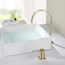 GobekUsa Brushed Gold Basin Faucet: 360 Rotating Two Hole Widespread Bathroom Sink Tap