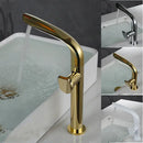 GobekUsa Brushed Gold Basin Faucet - Brass Single Handle Bathroom Mixer Tap