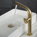 GobekUsa Brushed Gold Basin Faucet - Brass Single Handle Bathroom Mixer Tap