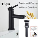 GobekUsa Brushed Gold Basin Faucet: Solid Brass, Cold Hot Water Mixer, Single Handle