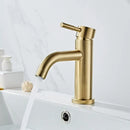 GobekUsa Brushed Gold Basin Faucet: Solid Brass, Cold Hot Water Mixer, Single Handle