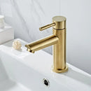 GobekUsa Brushed Gold Basin Faucet: Solid Brass, Cold Hot Water Mixer, Single Handle