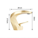 GobekUsa Brushed Gold Basin Faucet: Modern Brass Deck Mount Bathroom Mixer Tap