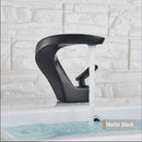 GobekUsa Brushed Gold Basin Faucet: Modern Brass Deck Mount Bathroom Mixer Tap