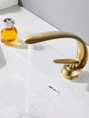 GobekUsa Brushed Gold Basin Faucet - Single Handle Bathroom Sink Faucet