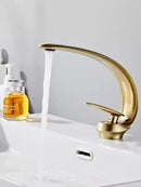 GobekUsa Brushed Gold Basin Faucet - Single Handle Bathroom Sink Faucet