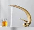 GobekUsa Brushed Gold Basin Faucet - Single Handle Bathroom Sink Faucet