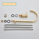 GobekUsa Brushed Gold Basin Faucet Single Handle Widespread Bathroom Sink Mixer Tap