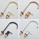 GobekUsa Brushed Gold Basin Faucet Single Handle Widespread Bathroom Sink Mixer Tap