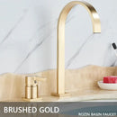 GobekUsa Brushed Gold Basin Faucet Single Handle Widespread Bathroom Sink Mixer Tap