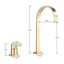 GobekUsa Brushed Gold Basin Faucet Single Handle Widespread Bathroom Sink Mixer Tap