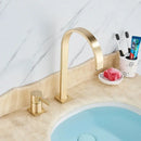 GobekUsa Brushed Gold Basin Faucet Single Handle Widespread Bathroom Sink Mixer Tap