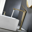GobekUsa Brushed Gold Basin Faucet - Hot/Cold Sink Tap - Deck Mount Mixer