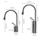 GobekUsa Brushed Gold Basin Faucet Hot Cold Swivel Sink Water Crane