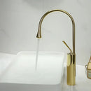 GobekUsa Brushed Gold Basin Faucet Hot Cold Swivel Sink Water Crane