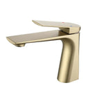 GobekUsa Brushed Gold Bathroom Basin Faucet - Single Hole Water Mixer Crane