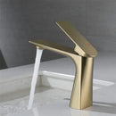 GobekUsa Brushed Gold Bathroom Basin Faucet - Single Hole Water Mixer Crane