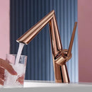 GobekUsa Brushed Gold Basin Faucet - Rose Gold Bathroom Sink Mixer Tap