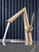 GobekUsa Brushed Gold Basin Faucet - Rose Gold Bathroom Sink Mixer Tap