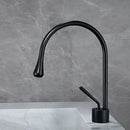 GobekUsa Brushed Gold Basin Faucet Hot Cold Black Sink Kitchen Swivel Water Crane