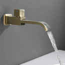 GobekUsa Brushed Gold In-Wall Basin Faucet Set with Cold Water Only Tap