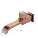 GobekUsa Brushed Gold In-Wall Basin Faucet Set with Cold Water Only Tap
