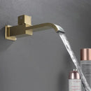 GobekUsa Brushed Gold In-Wall Basin Faucet Set with Cold Water Only Tap