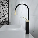 GobekUsa Brushed Gold/Black/White Basin Faucet with Single Handle Swivel Sink Water Crane