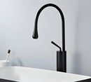 GobekUsa Brushed Gold/Black/White Basin Faucet with Single Handle Swivel Sink Water Crane