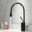 GobekUsa Brushed Gold/Black/White Basin Faucet with Single Handle Swivel Sink Water Crane