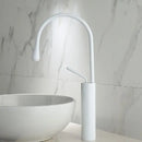 GobekUsa Brushed Gold/Black/White Basin Faucet with Single Handle Swivel Sink Water Crane