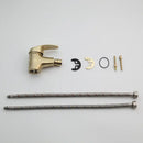 GobekUsa Brushed Gold Basin Mixer Tap - Solid Brass Vessel Vanity Faucet