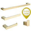 GobekUsa Brushed Gold Bathroom Hardware Set: Robe Hook, Towel Rail, Bar Rack, Shelf, Tissue Holder