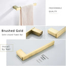 GobekUsa Brushed Gold Bathroom Hardware Set: Robe Hook, Towel Rail, Bar Rack, Shelf, Tissue Holder
