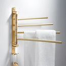 GobekUsa Brushed Gold Bathroom Hardware Set: Towel Rack, Corner Shelf, Paper Holder, Hook, Toilet Brush Holder