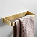 GobekUsa Brushed Gold Bathroom Hardware Set: Towel Rack, Corner Shelf, Paper Holder, Hook, Toilet Brush Holder