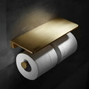 GobekUsa Brushed Gold Bathroom Hardware Set: Towel Rack, Corner Shelf, Paper Holder, Hook, Toilet Brush Holder