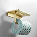 GobekUsa Brushed Gold Bathroom Hardware Set: Towel Rack, Corner Shelf, Paper Holder, Hook, Toilet Brush Holder