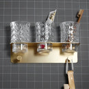 GobekUsa Brushed Gold Bathroom Hardware Set: Towel Rack, Corner Shelf, Paper Holder, Hook, Toilet Brush Holder