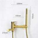 GobekUsa Brushed Gold Bathtub Shower Set, Wall Mounted Rotatable Faucet Industries