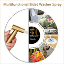 GobekUsa Brushed Gold Bidet Faucet Hand Spray Wall Mounted Dual Water Way Mixer