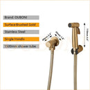 GobekUsa Brushed Gold Bidet Faucet Hand Spray Wall Mounted Dual Water Way Mixer