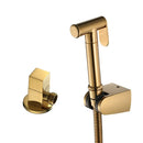 GobekUsa Brushed Gold Bidet Sprayer Kit with Copper Valve Set and Shattaf Shower Head