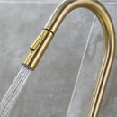 GobekUsa Brushed Gold Pull Out Kitchen Faucet - SUS 304 Stainless Steel