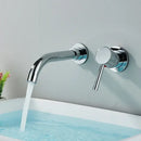 GobekUsa Brushed Gold/Black Wall Mounted Bathroom Basin Faucet - Hot/Cold Water Mixer