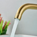 GobekUsa Brushed Gold/Black Wall Mounted Bathroom Basin Faucet - Hot/Cold Water Mixer