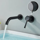 GobekUsa Brushed Gold/Black Wall Mounted Bathroom Basin Faucet - Hot/Cold Water Mixer