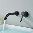 GobekUsa Brushed Gold/Black Wall Mounted Bathroom Basin Faucet - Hot/Cold Water Mixer