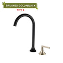 GobekUsa Brass Basin Faucet Brushed Gold Double Bracket Two Holes Hot Cold Mixer